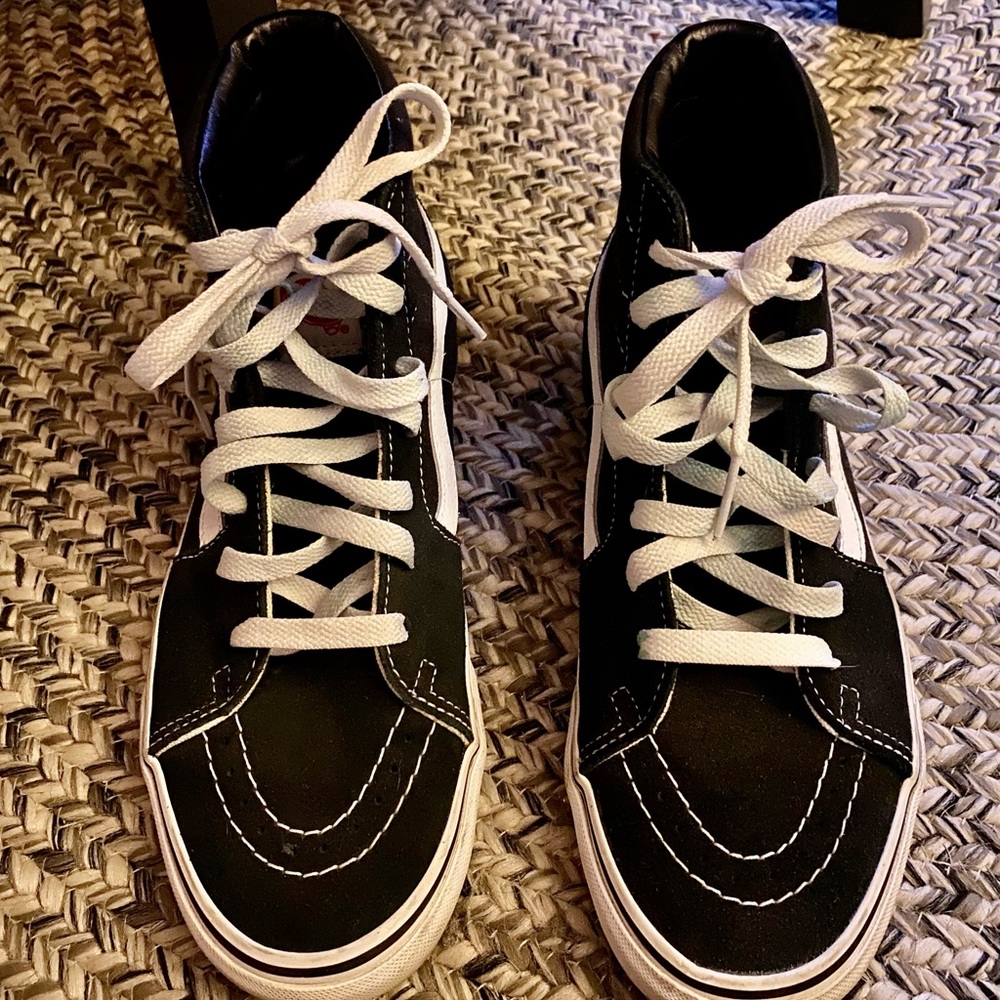 Vans Black and White High-Top Sneakers